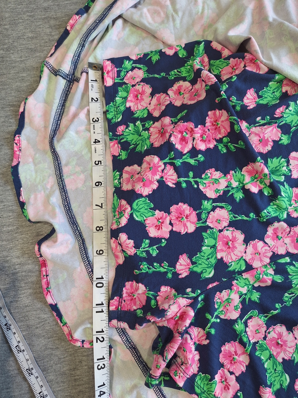 Lilly Pulitzer Navy Floral Wrap Dress Build In Shorts with Pink & Green Accents - Picture 6 of 15